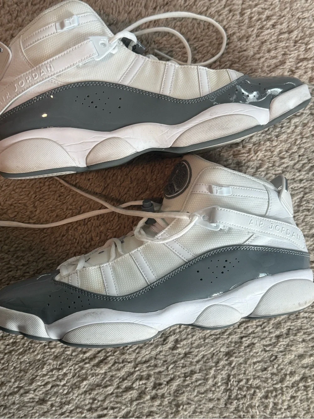 Jordan Men's Athletic Shoes White and Gray